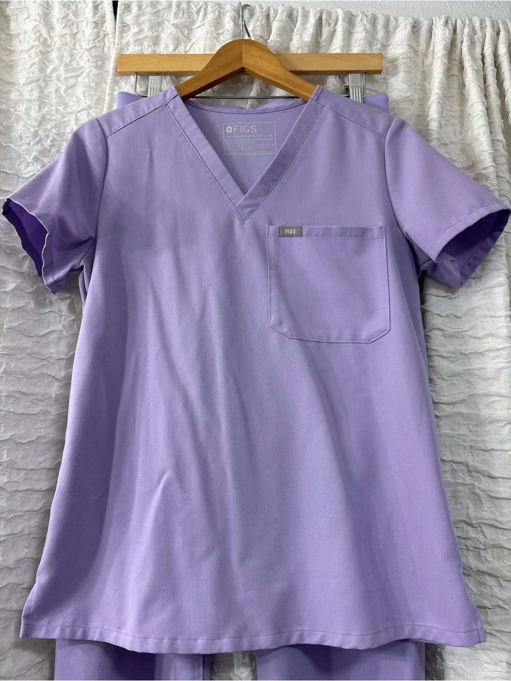 Figs Lavender V-Neck Medical Scrub Top